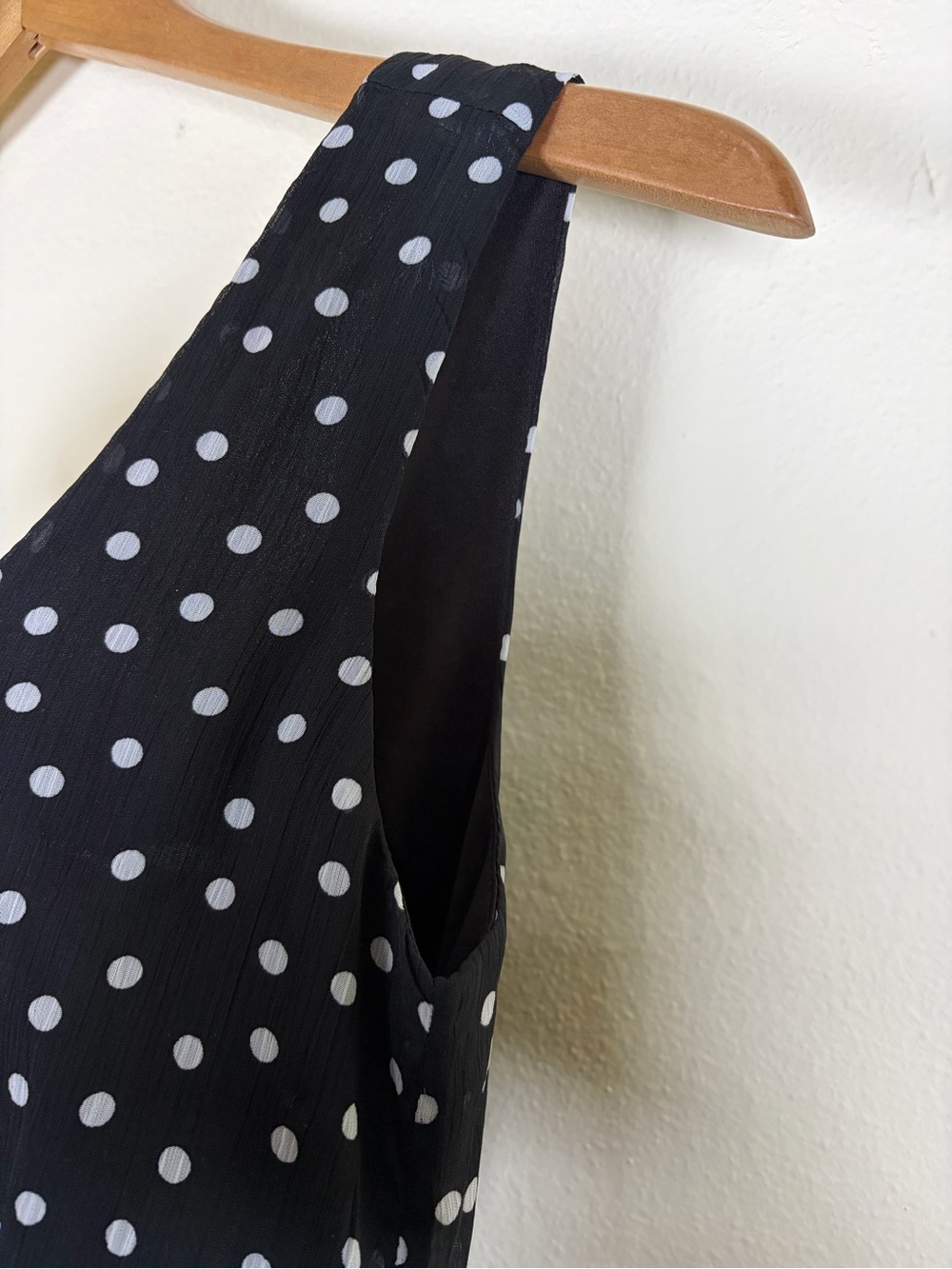 BeBop Small Black White Polka Dot Ruffle Mini Dress Sleeveless - Picture 4 of 12